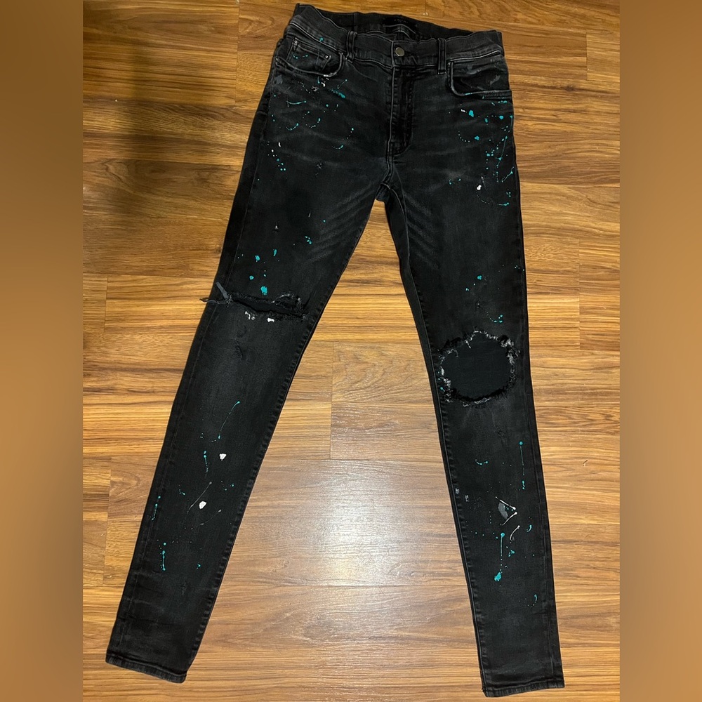 AMIRI PAINT SPLATTER JEAN BLACK SIZE 30